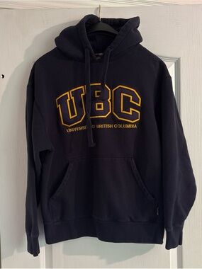 UBC Navy Hoodie with Gold Lettering - University Branded Pullover